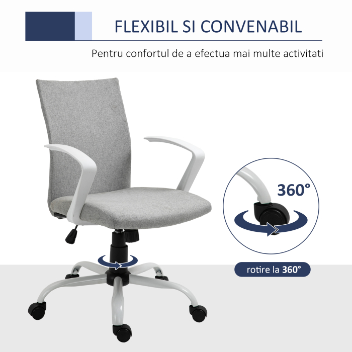  Scaun Birou Ergonomic Reglabil & Rotativ - Gri [6]