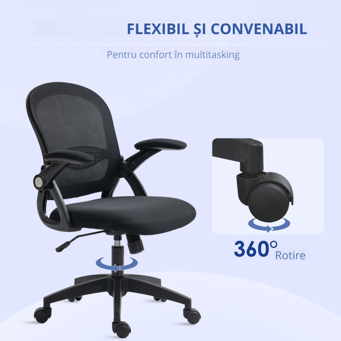  Scaun Birou Ergonomic - Spatar Plasa & sezut Tapitat [5]
