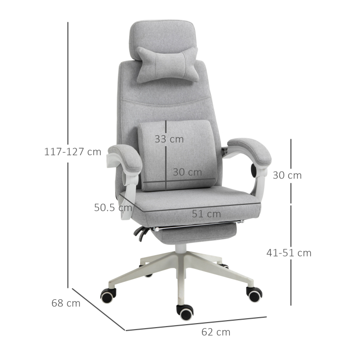  Scaun Birou Gri - Reglabil si Rotativ Ergonomic [3]