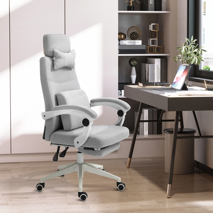  Scaun Birou Gri - Reglabil si Rotativ Ergonomic [2]