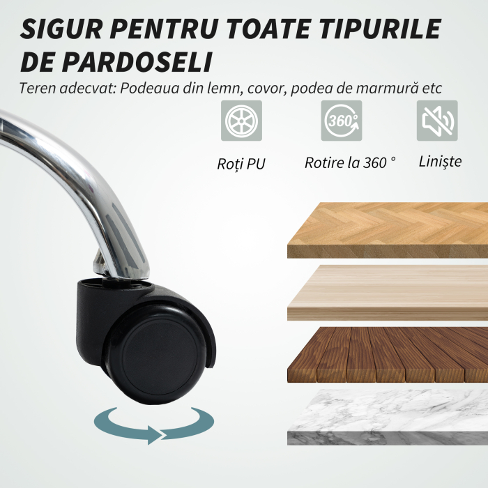  Scaun de Birou cu Masaj in 6 Puncte, Vibrant si inclinabil, cu Buzunar si Telecomanda, 66x72x113-121 cm, Gri [8]