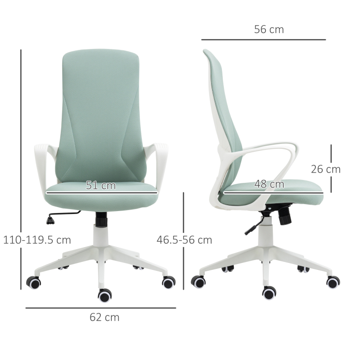  Scaun de birou ergonomic, cu inaltime ajustabila si balans, 62x56x110-119,5 cm, verde [3]