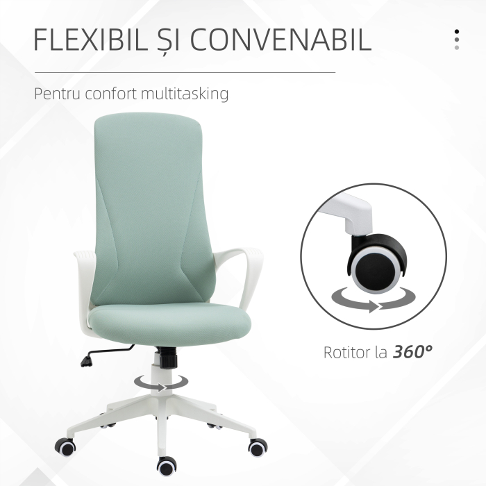  Scaun de birou ergonomic, cu inaltime ajustabila si balans, 62x56x110-119,5 cm, verde [7]