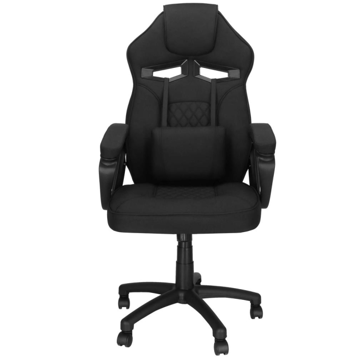 Scaun de birou ergonomic cu reglaj pe inaltime, functie de balans si perna lombara, 59x52x125 cm, negru [18]