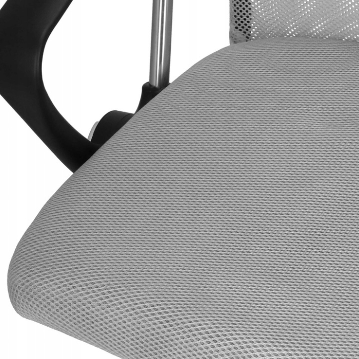 Scaun de birou ergonomic cu reglaj pe inaltime, material tip mesh si ecopiele, 58x60x117 cm, gri [5]
