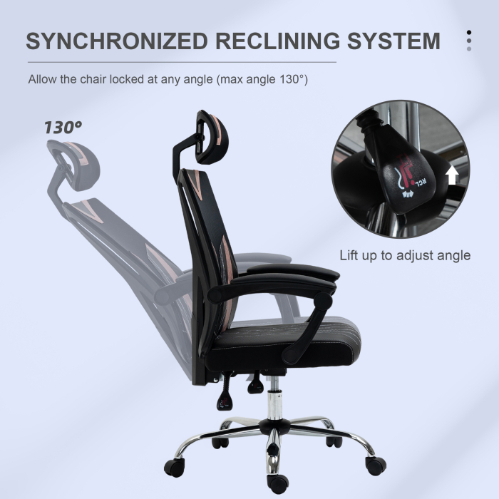  Scaun de Birou Ergonomic inclinabil cu Suport Lombar si Cervical [5]