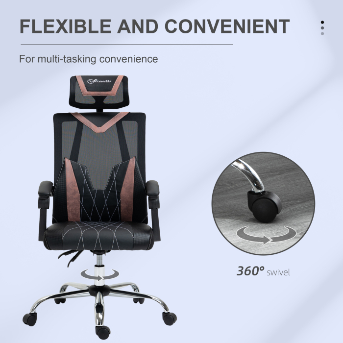  Scaun de Birou Ergonomic inclinabil cu Suport Lombar si Cervical [9]
