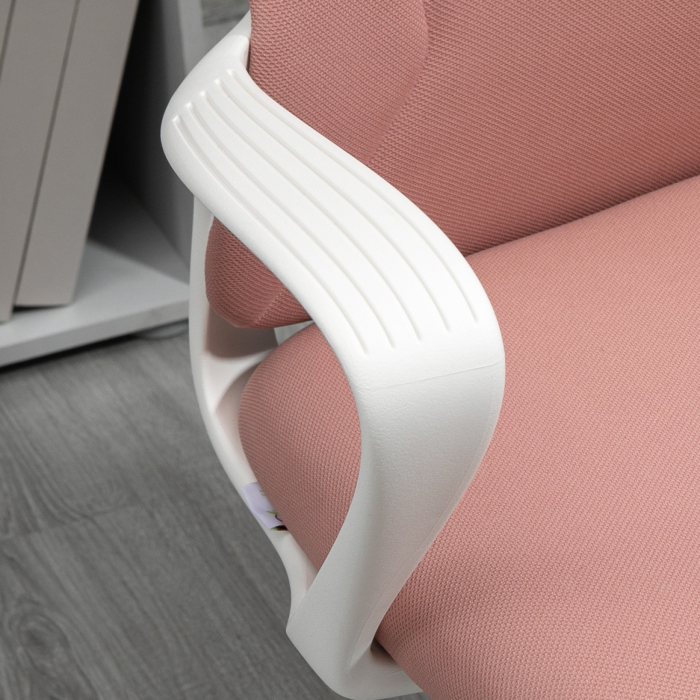  Scaun de birou ergonomic si captusit, cu inaltime ajustabila si balans, 62x56x110-119,5 cm, roz [9]