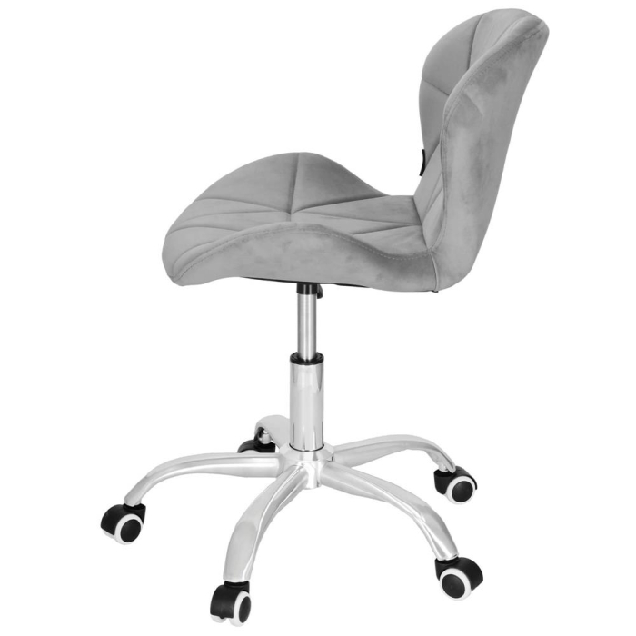 Scaun de birou ergonomic, tapitat cu catifea, 120kg, gri [8]