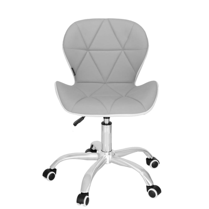 Scaun de birou ergonomic, tapitat cu piele ecologica, 120kg, alb gri [12]