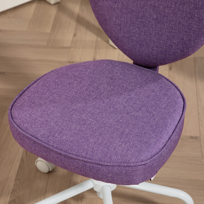  Scaun de Birou in Forma de Inima cu 5 Rotile Pivotante si inaltime Reglabila, 40x50x79-89 cm, Violet [9]