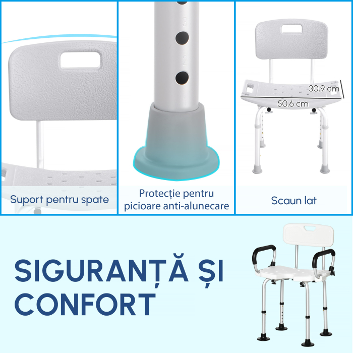  Scaun de dus din Aluminiu si Plastic, Inaltime reglabila 8 Niveluri [6]