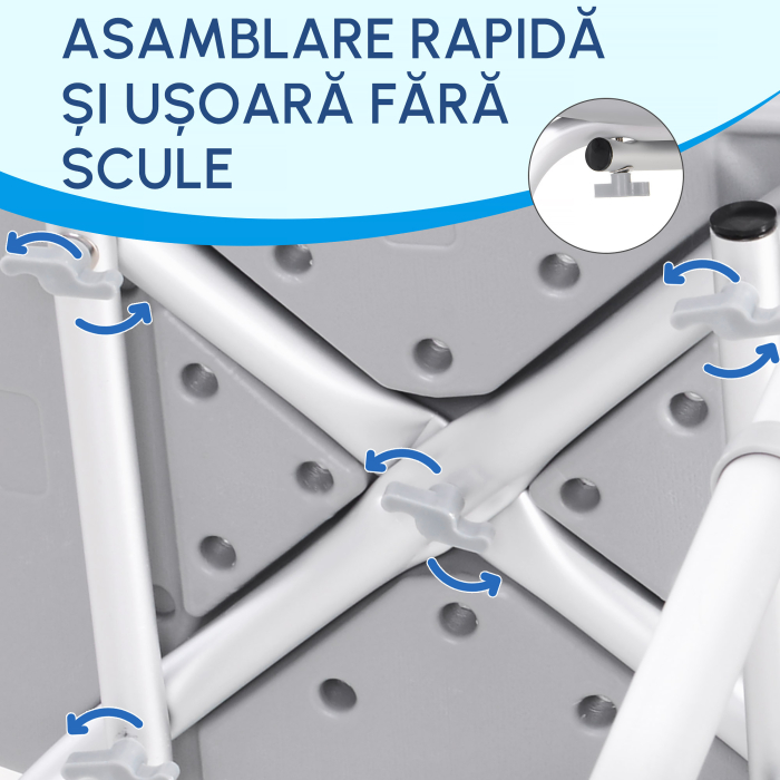  Scaun de dus din Aluminiu si Plastic, Inaltime reglabila 8 Niveluri [7]