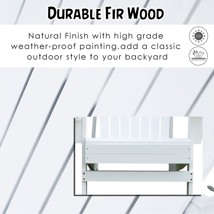  Scaun de Gradina Adirondack din Lemn Alb 97x72.5x93cm [4]