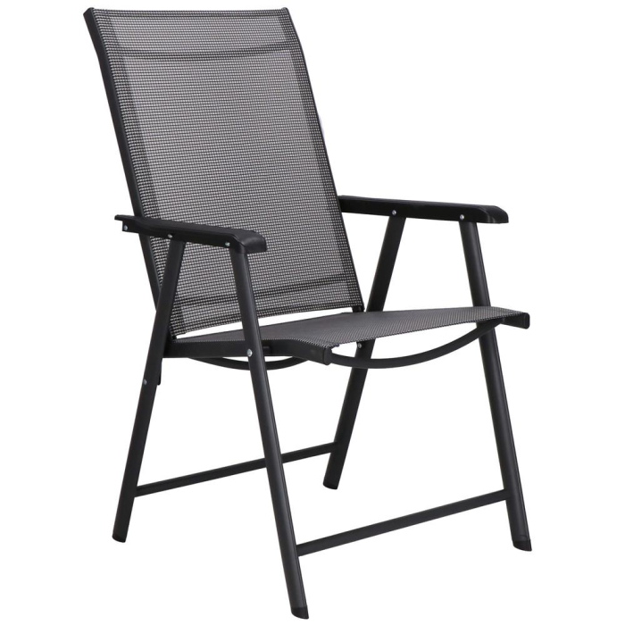 Scaun de gradina metalic, pliabil, 95x57x66cm, maxim 150kg, gri [5]