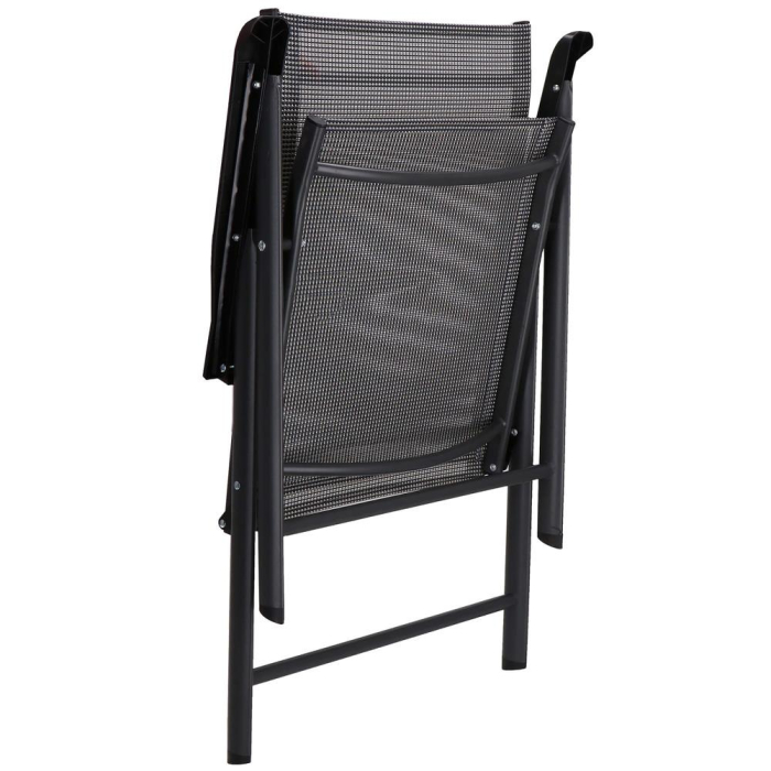 Scaun de gradina metalic, pliabil, 95x57x66cm, maxim 150kg, gri [19]
