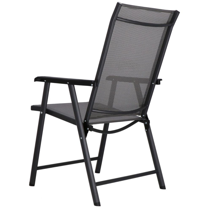 Scaun de gradina metalic, pliabil, 95x57x66cm, maxim 150kg, gri [7]