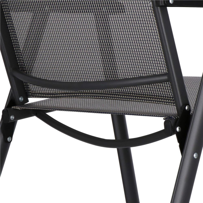 Scaun de gradina metalic, pliabil, 95x57x66cm, maxim 150kg, gri [18]