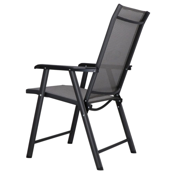 Scaun de gradina metalic, pliabil, 95x57x66cm, maxim 150kg, gri [10]
