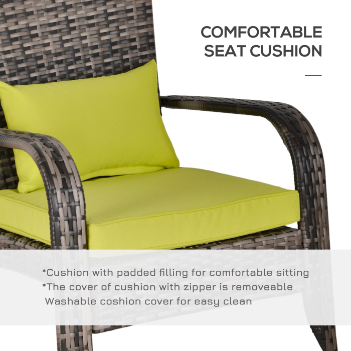  Scaun de Gradina si de Exterior din Ratan cu Cotiere si Perne Gri [6]