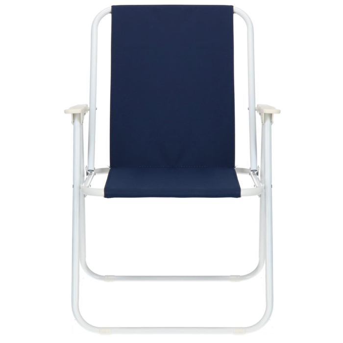 Scaun plaja pliabil cu cotiere, cadru metal vopsit cu pulbere, tesatura sintetica, max 100 kg, 52x74 cm, bleumarin [8]