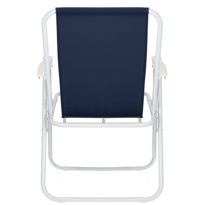 Scaun plaja pliabil cu cotiere, cadru metal vopsit cu pulbere, tesatura sintetica, max 100 kg, 52x74 cm, bleumarin [10]