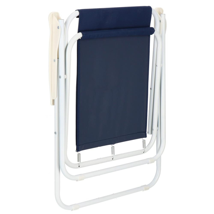 Scaun plaja pliabil cu cotiere, cadru metal vopsit cu pulbere, tesatura sintetica, max 100 kg, 52x74 cm, bleumarin [7]