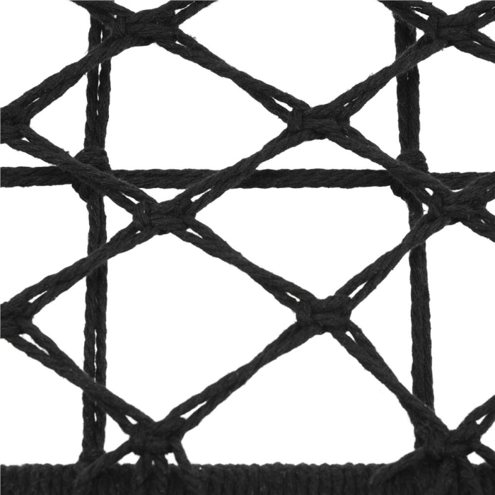 Scaun dublu tip leagan suspendat pentru casa sau gradina, cu perne, stil boho, 128x66x124 cm, maxim 300 kg, negru [9]