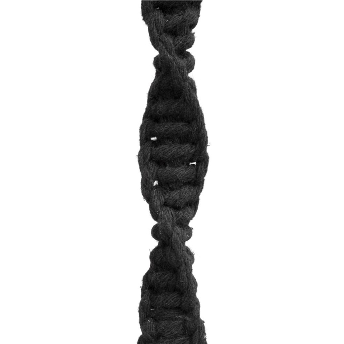 Scaun dublu tip leagan suspendat pentru casa sau gradina, cu perne, stil boho, 128x66x124 cm, maxim 300 kg, negru [13]
