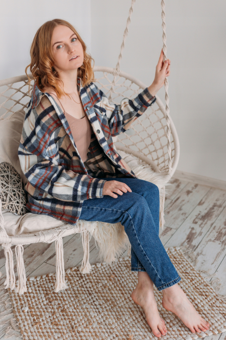 Scaun dublu tip leagan suspendat pentru casa sau gradina, Sersimo, cu franjuri, gri [4]