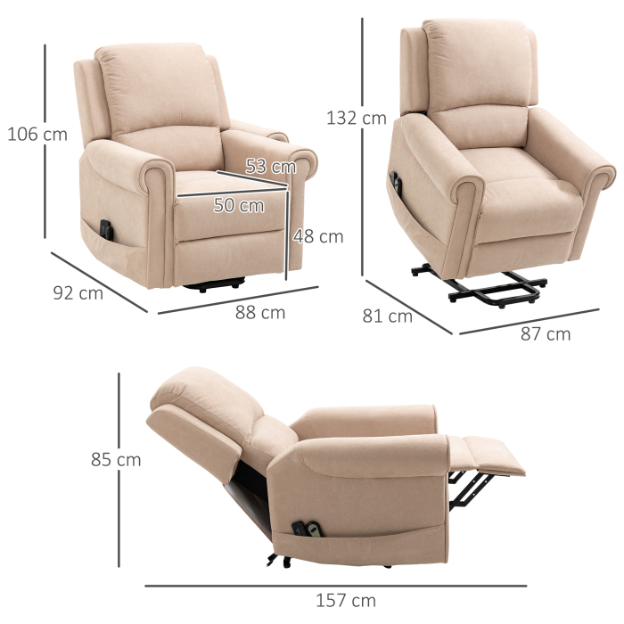  Scaun Electric cu Ridicare & Inclinare pentru Varstnici - Telecomanda Inclusa [3]