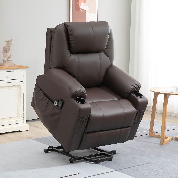  Scaun Electric Ridicare Seniori Piele PU cu Masaj & Telecomanda [2]