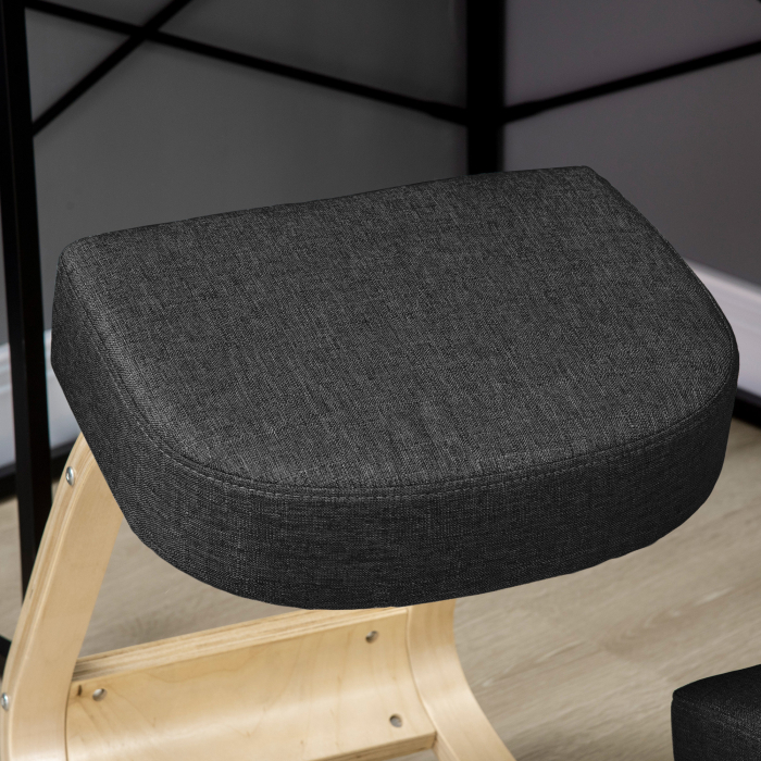  Scaun Ergonomic cu Suport Genunchi - Lemn Mesteacan, Negru [8]