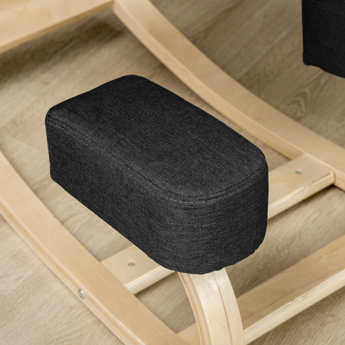  Scaun Ergonomic cu Suport Genunchi - Lemn Mesteacan, Negru [9]