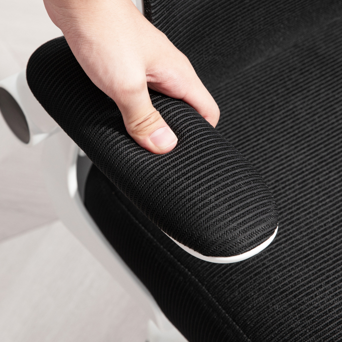  Scaun Ergonomic de Birou cu inaltime Reglabila, Brate Rabatabile si Tetiera, 62x61x112-120 cm, Negru [8]