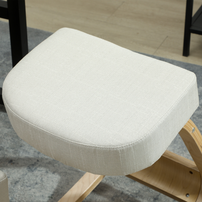  Scaun ergonomic pentru genunchi din mesteacan si perna Crem [9]