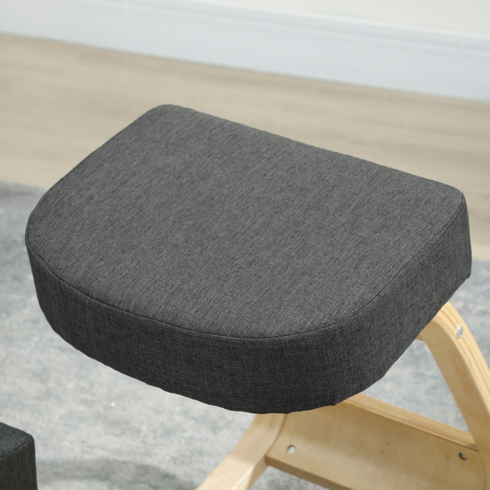  Scaun Ergonomic pentru Genunchi din Mesteacan si Perna Gri [9]
