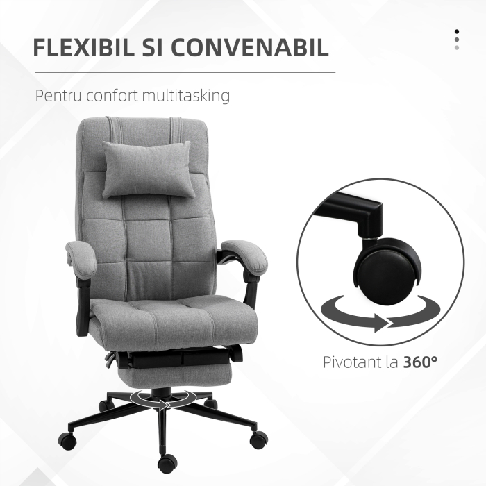  Scaun Ergonomic Rabatabil - Tetiera & Suport Picioare [6]