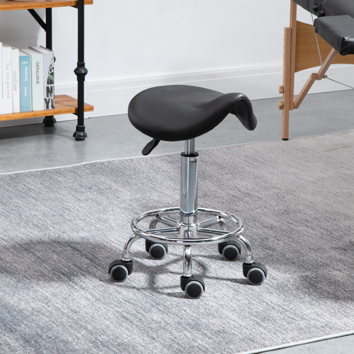  Scaun Ergonomic - Reglabil pe inaltime, Negru cu 5 Roti [9]