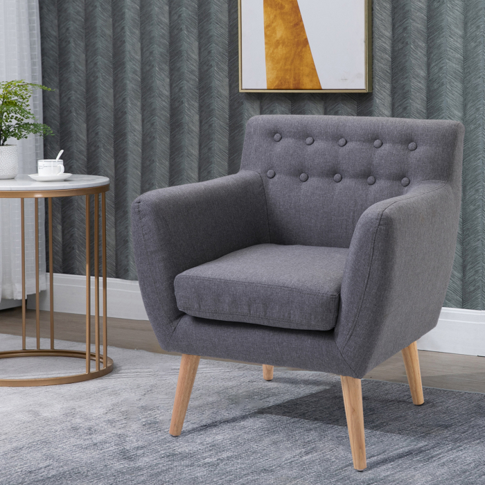  Scaun Fotoliu de Design Dormitor Salon Moderna Gri [7]