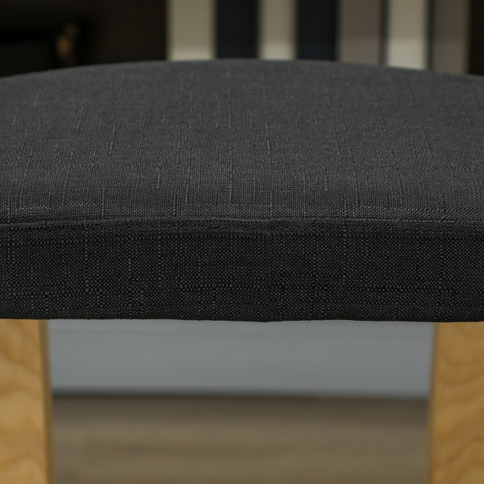  Scaun Genunchi cu Miscare de Balans, in tesatura Efect de In si Lemn de Mesteacan, 50x73x55 cm, Negru [9]