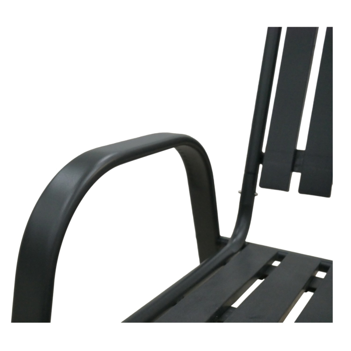 Scaun gradina cu brate, cadru metalic, maxim 110 kg, 56x63x89 cm, gri inchis [7]