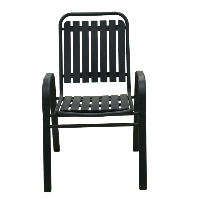 Scaun gradina cu brate, cadru metalic, maxim 110 kg, 56x63x89 cm, gri inchis [4]