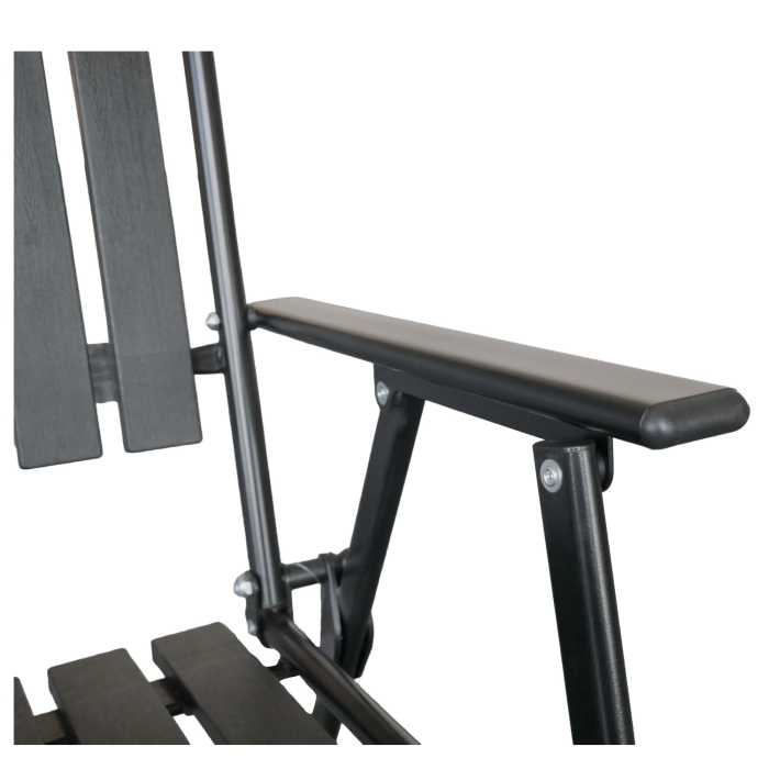 Scaun gradina pliabil cu cadru metalic si sezut PP, maxim 110 kg, 63x55x90 cm, negru [8]