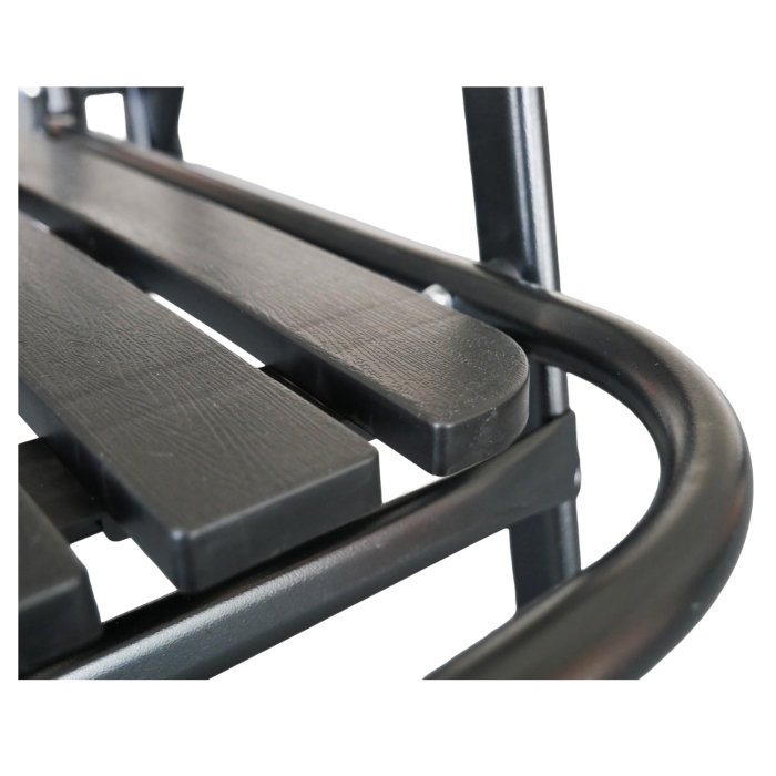 Scaun gradina pliabil cu cadru metalic si sezut PP, maxim 110 kg, 63x55x90 cm, negru [14]