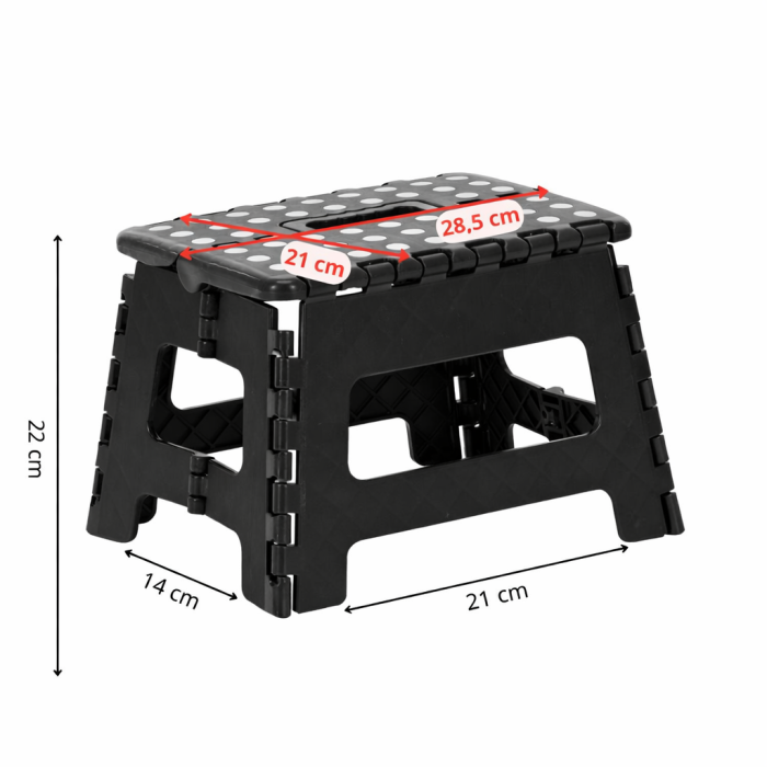 Scaun inaltator multifunctional tip scara, antiderapant, 22 cm, maxim 150 kg, negru [4]