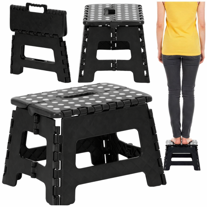 Scaun inaltator multifunctional tip scara, antiderapant, 22 cm, maxim 150 kg, negru [8]