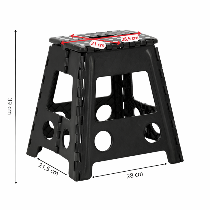 Scaun inaltator multifunctional tip scara, antiderapant, 39 cm, maxim 150 kg, negru [6]