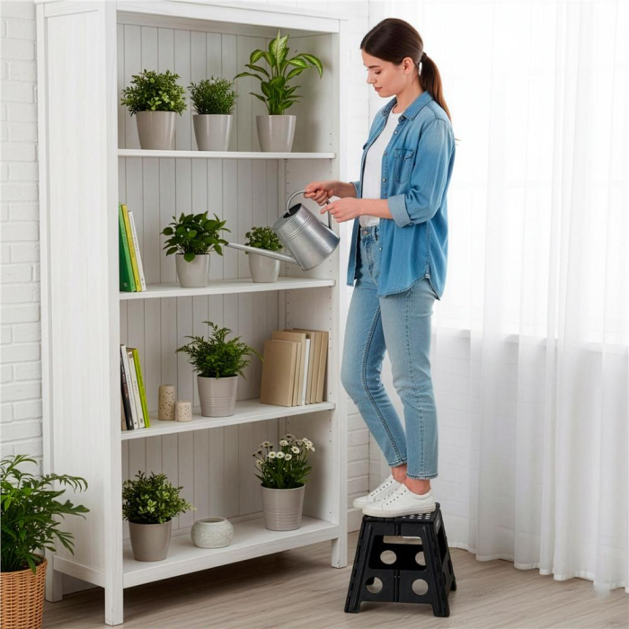 Scaun inaltator multifunctional tip scara, antiderapant, 39 cm, maxim 150 kg, negru [9]