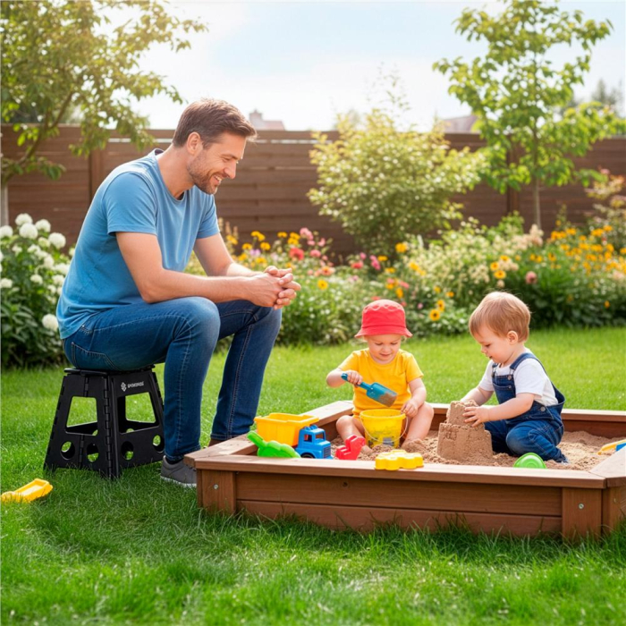 Scaun inaltator multifunctional tip scara, antiderapant, 39 cm, maxim 150 kg, negru [7]